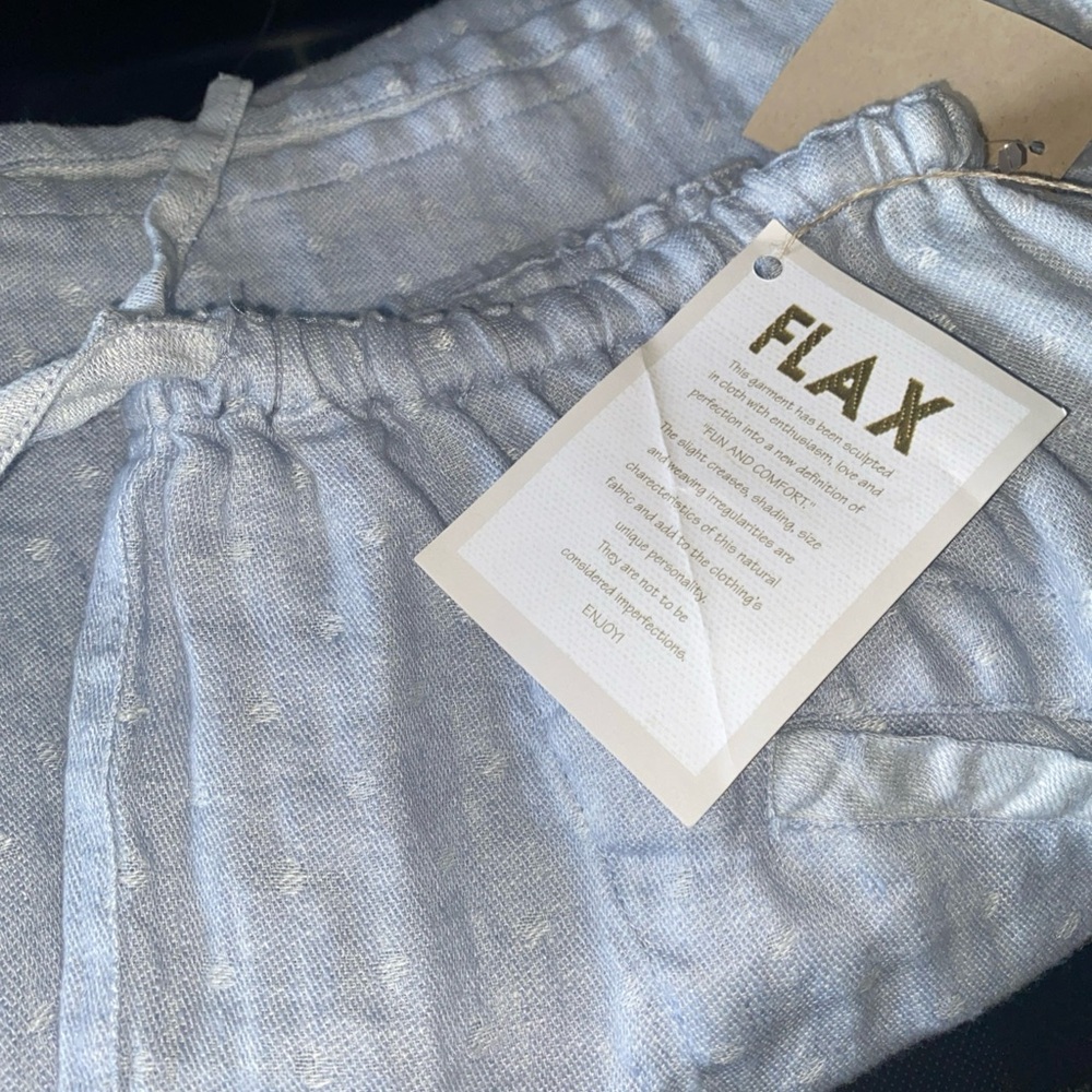 Flax Linen Maxi Skirt Blue Women’s Small Side Slits NWT